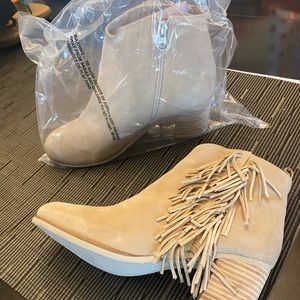 Suede fringe boots brand new